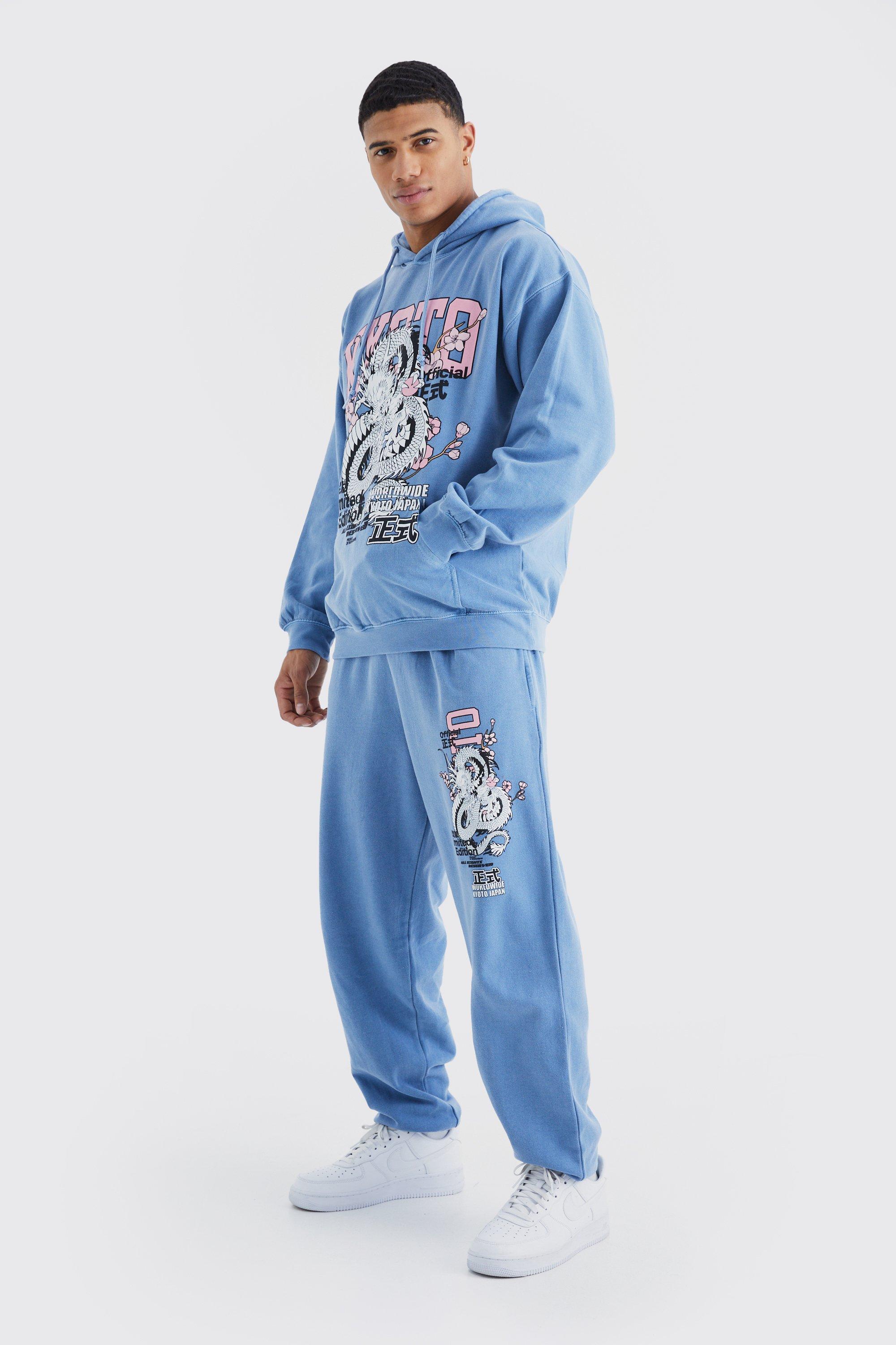 Oversized Blossom Dragon Overdye Hoodie boohoo DK